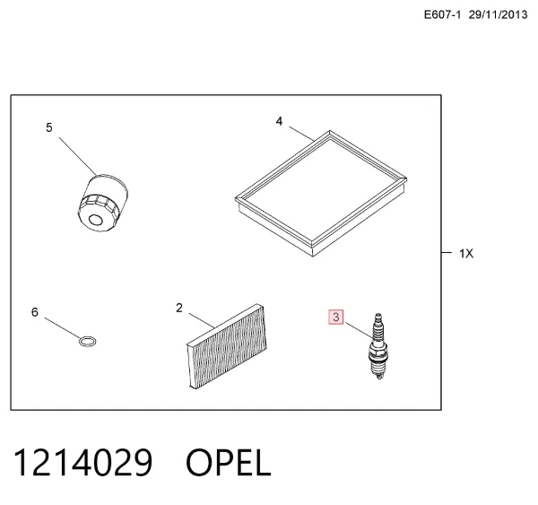 Свечи зажигания 1214029 Opel
