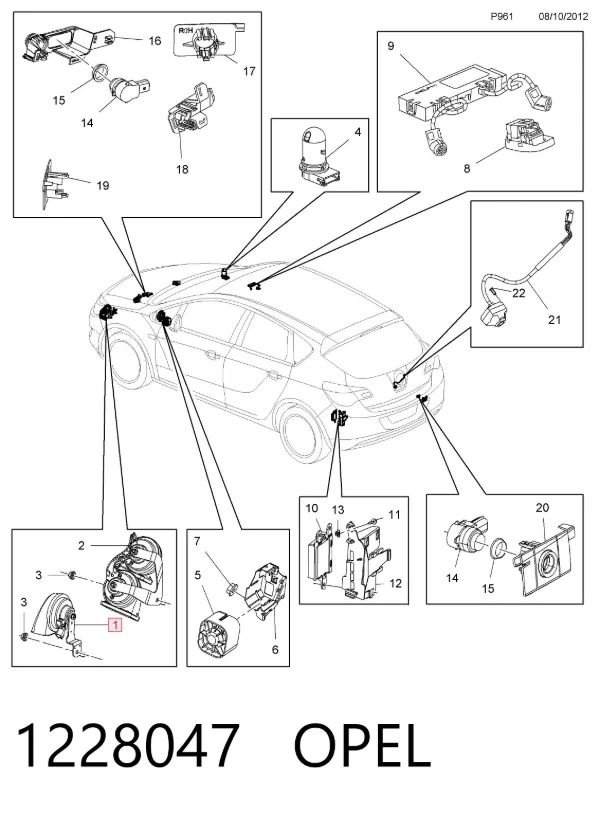 Звуковой сигнал 1228047 Opel