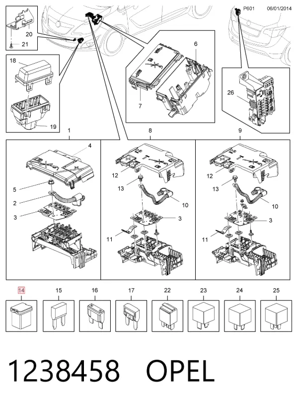 Предохранители 1238458 Opel