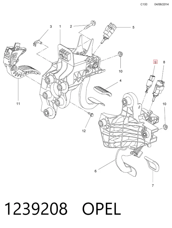 Датчик включения сцепления 1239208 Opel