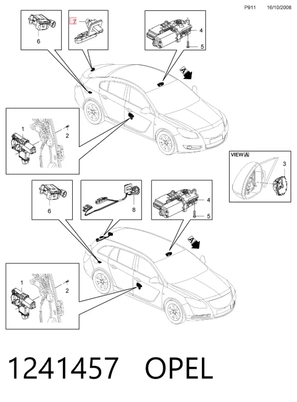 Кнопка привода замка багажника 1241457 Opel