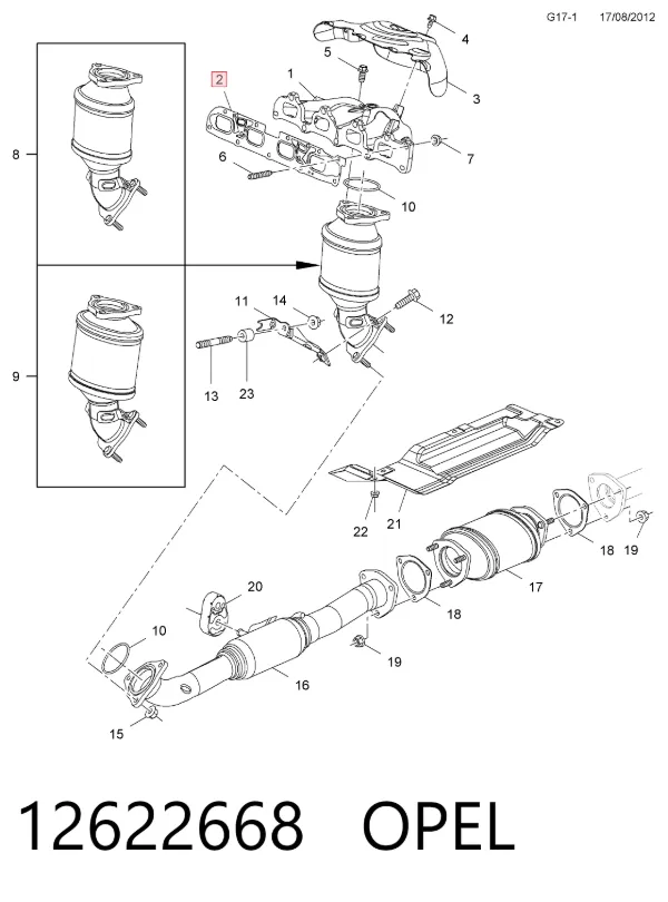 Прокладка коллектора Opel Antara A