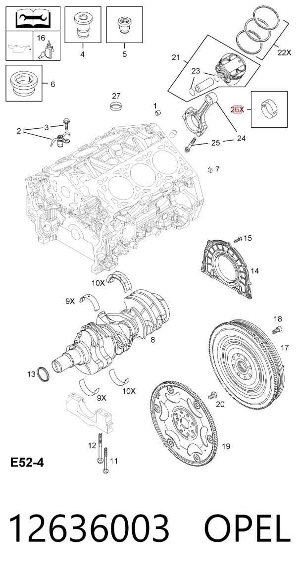 Вкладыши шатунные 12636003 Opel