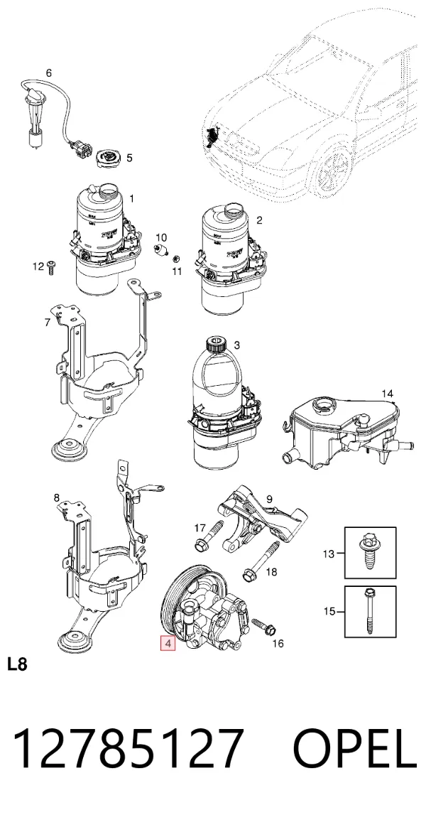 Насос ГУР 12785127 Opel