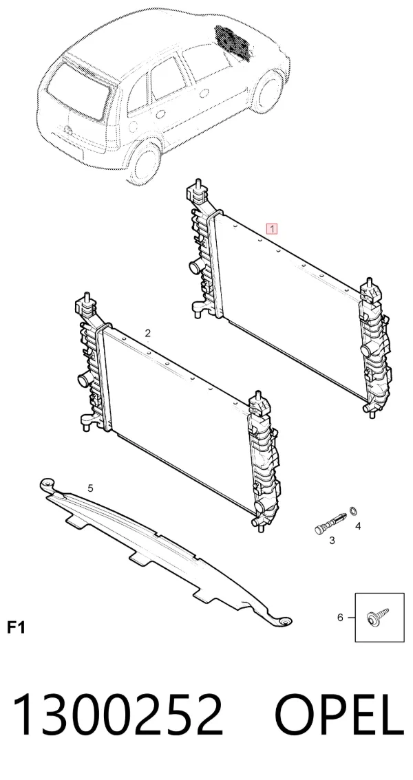 Радиатор 1300252 Opel