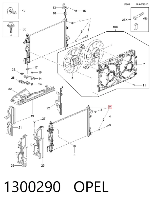 Радиатор 1300290 Opel