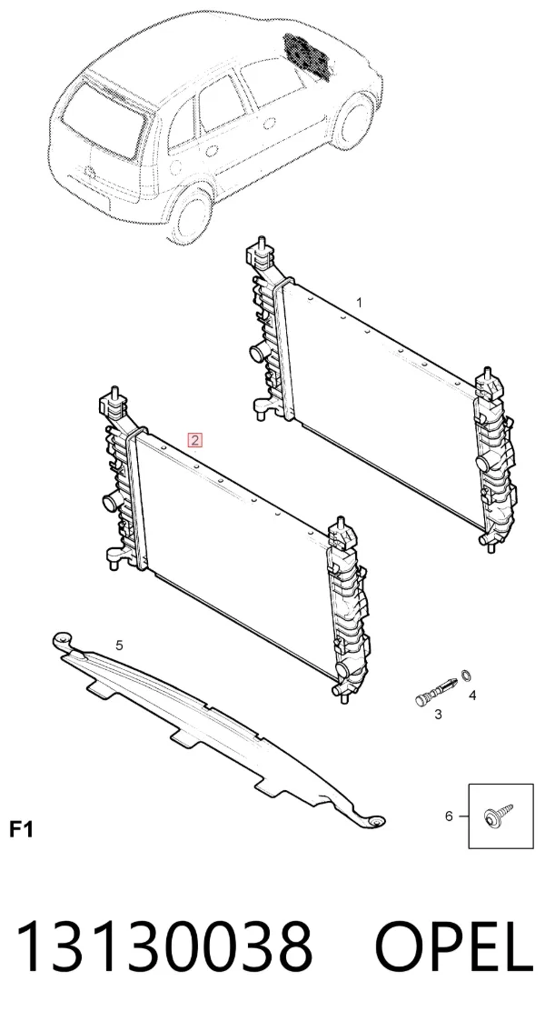 Радиатор 13130038 Opel