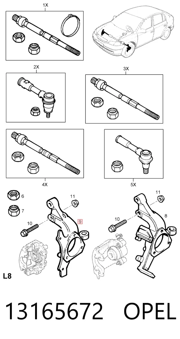 Цапфа передняя правая 13165672 Opel