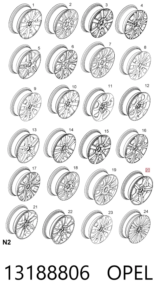 Диски колесные 13188806 Opel