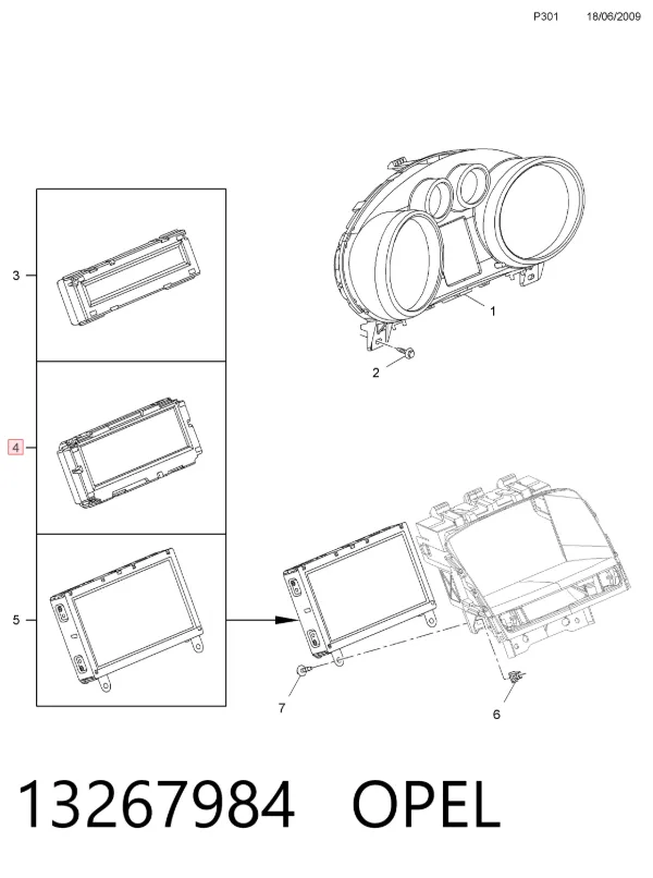 Дисплей многофункциональный 13267984 Opel