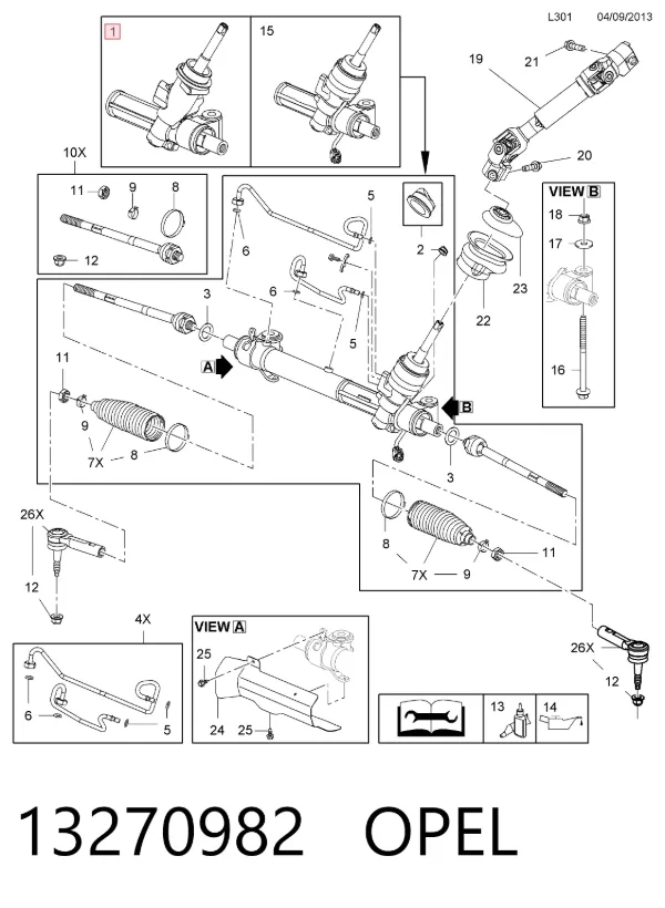 Рулевая рейка 13270982 Opel