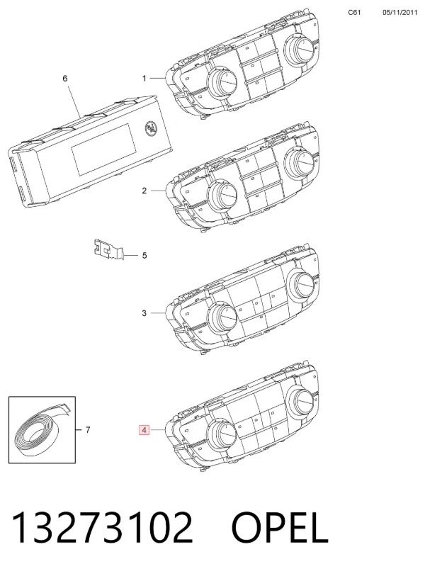 Блок управления кондиционером 13273102 Opel