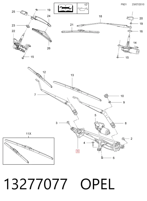 Трапеция дворников 13277077 Opel
