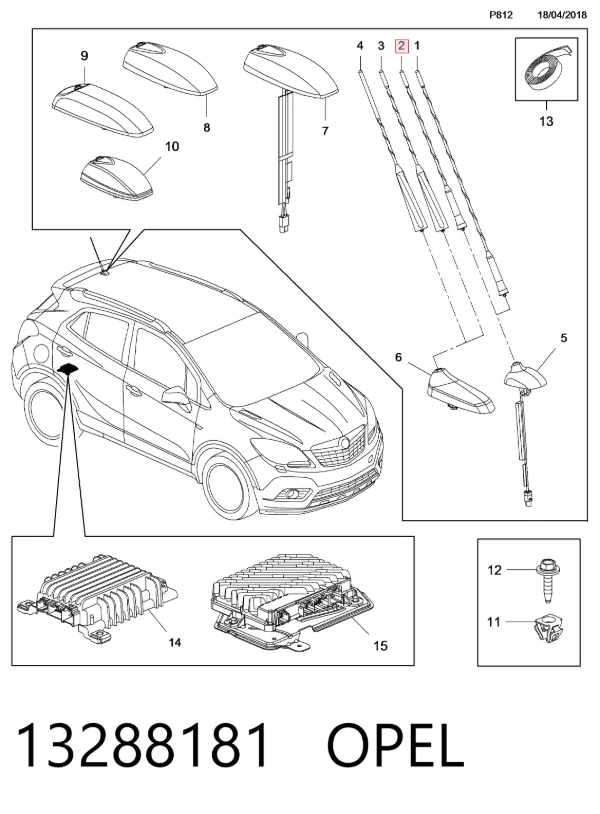 Шток антенны 13288181 Opel