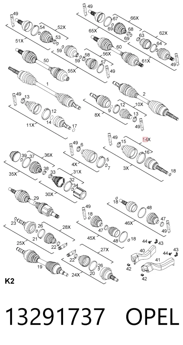 Пыльник ШРУСа наружный 13291737 Opel