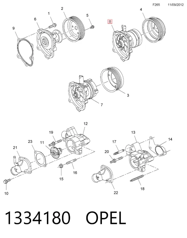 Помпа 1334180 Opel
