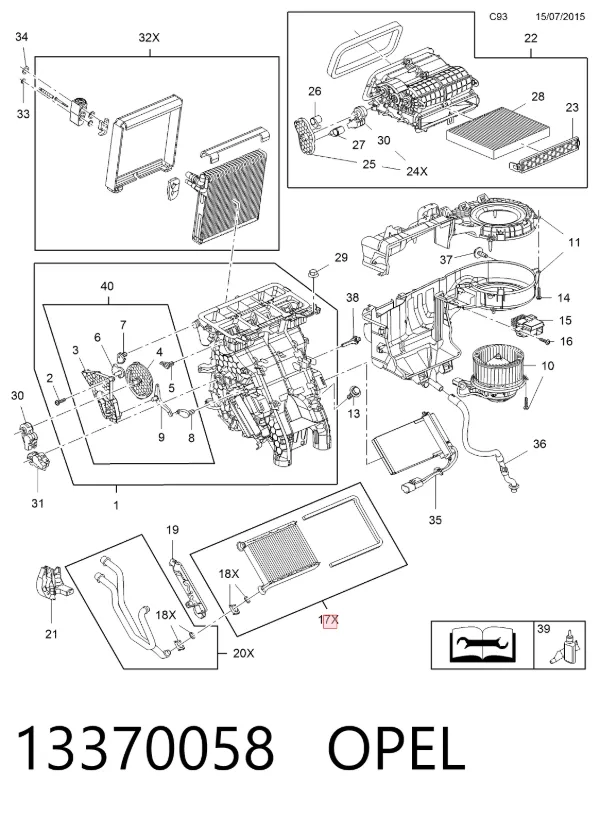 Радиатор печки 13370058 Opel