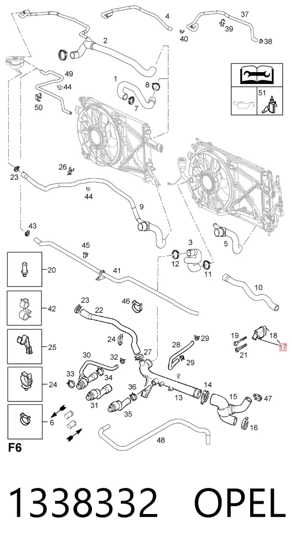 Регулирующий клапан охлаждающей жидкости 1338332 Opel