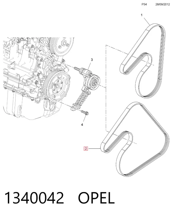 Ремень генератора 1340042 Opel