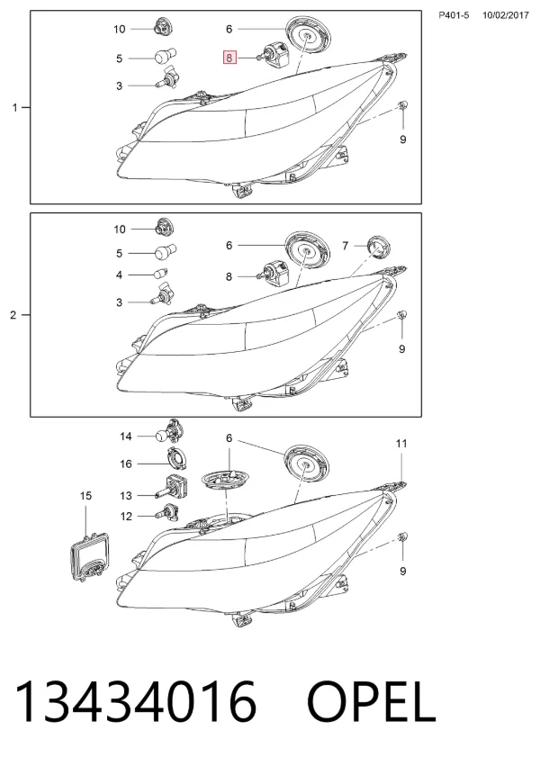 Ксенон, блок управления 13434016 Opel