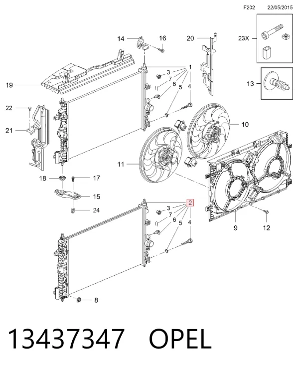 Радиатор 13437347 Opel