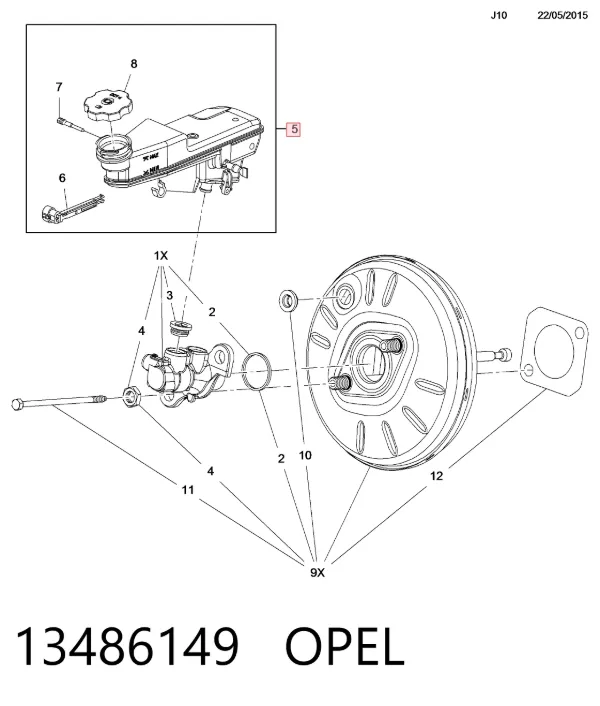 Бачок тормозной Opel Astra K