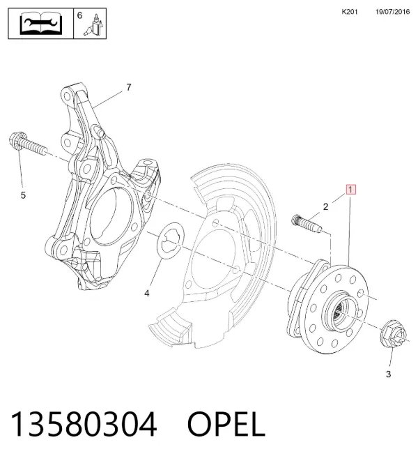 Передняя ступица 13580304 Opel