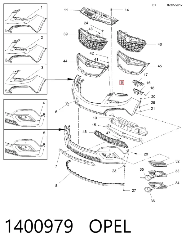 Молдинг бампера переднего правый GM1047107 Various
