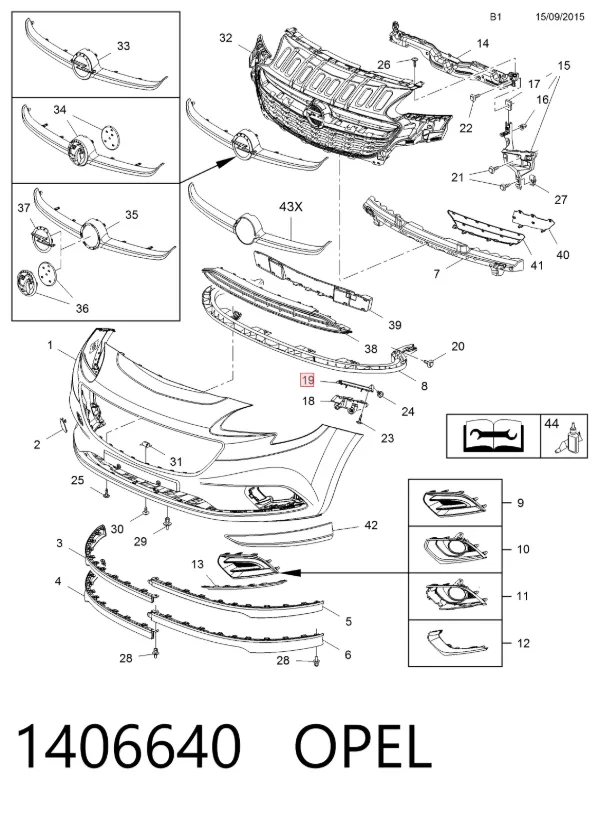 Кронштейн бампера переднего левый 1406640 Opel