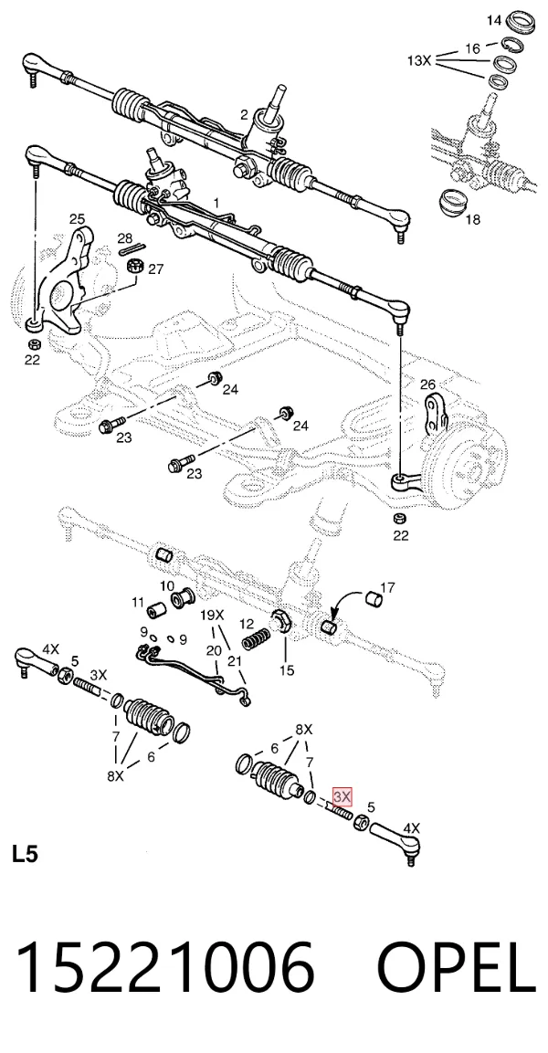 Рулевая тяга 15221006 Opel