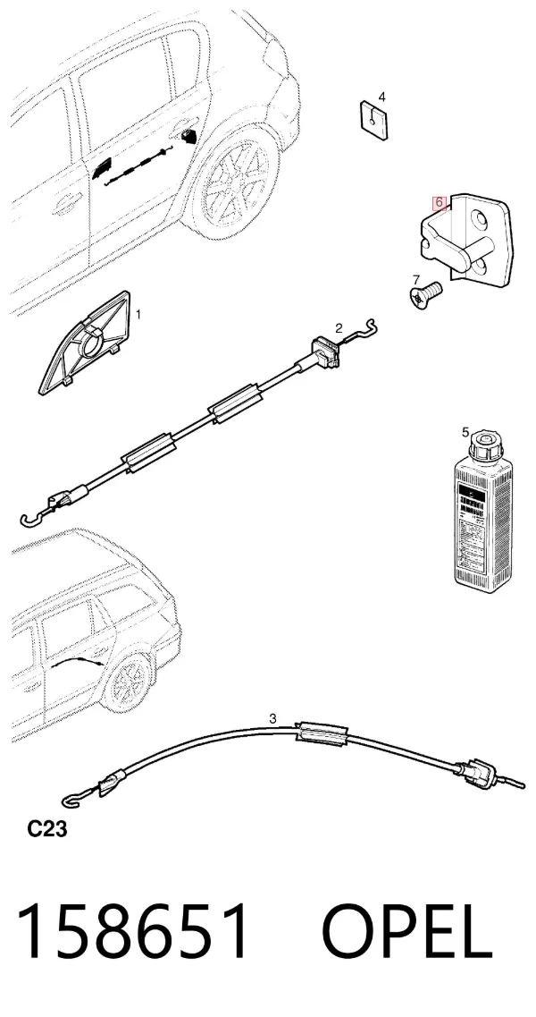 Петля-зацеп (ответная часть) замка двери передней 158651 Opel