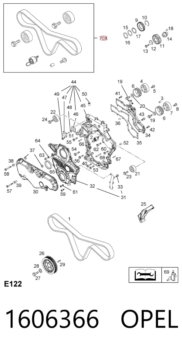 Комплект ГРМ 1606366 Opel