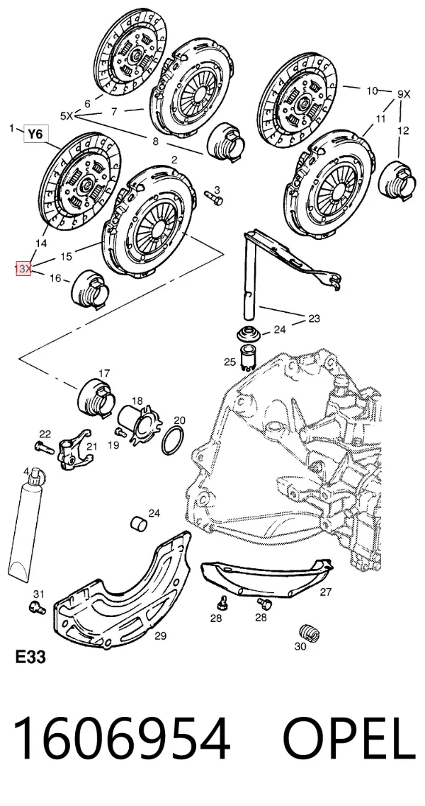 Сцепление 1606954 Opel