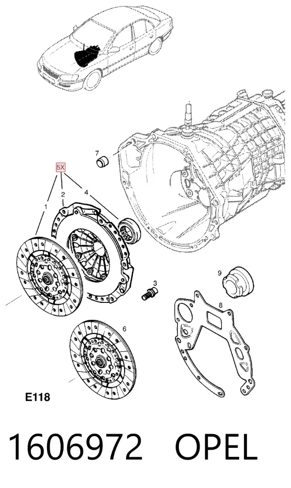 Сцепление 1606972 Opel