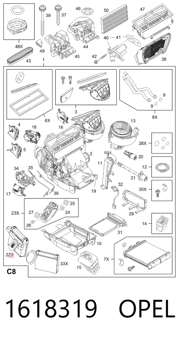 Испаритель кондиционера 1618319 Opel