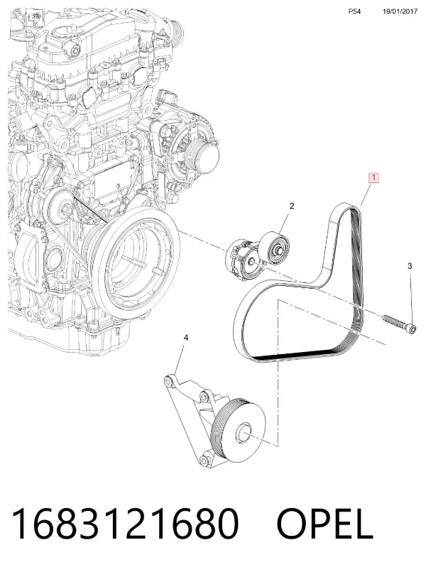 Ремень приводной 1683121680 Opel