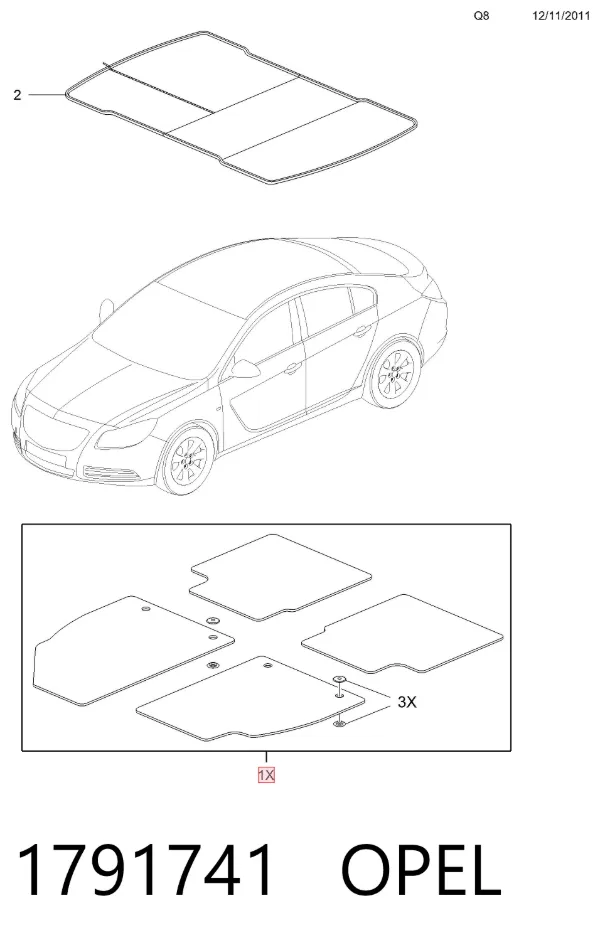 Коврики 1791741 Opel