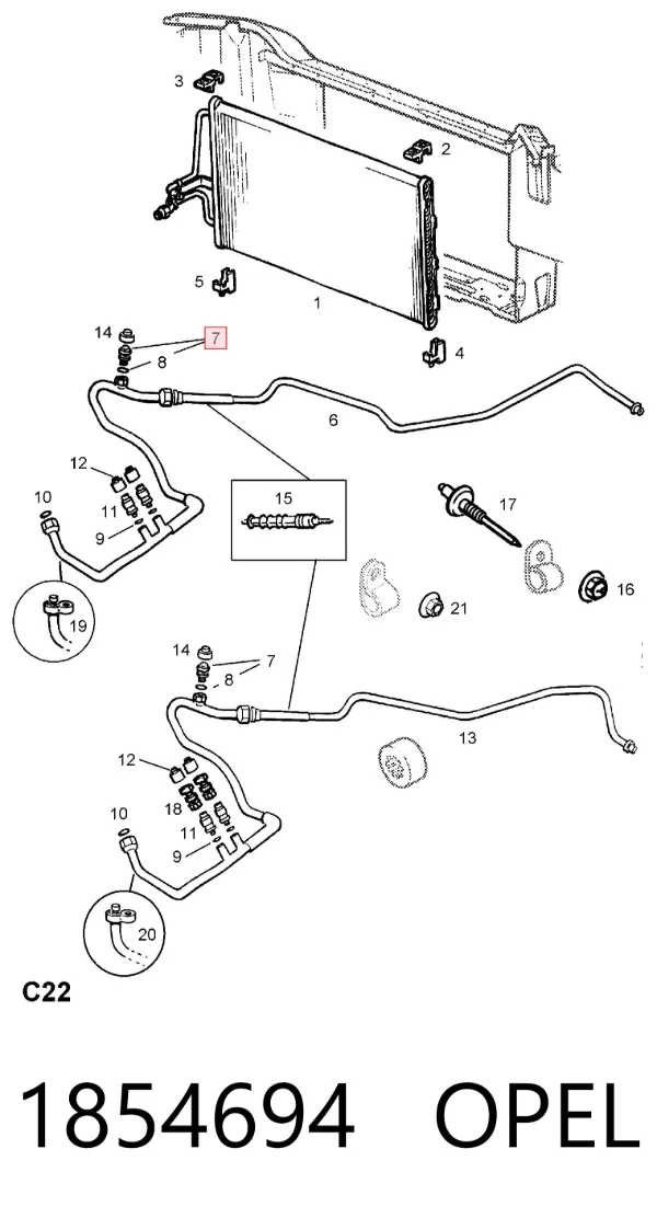 Кран печки 1854694 Opel