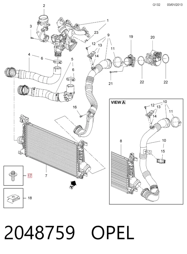 Радиатор 2048759 Opel