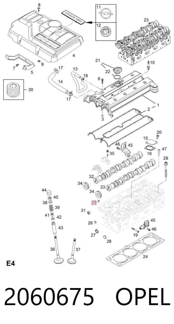 Заглушка ГБЦ 2060675 Opel