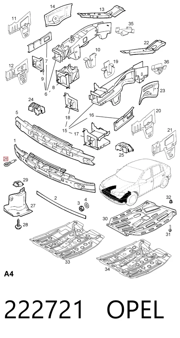Буксировочный крюк 222721 Opel