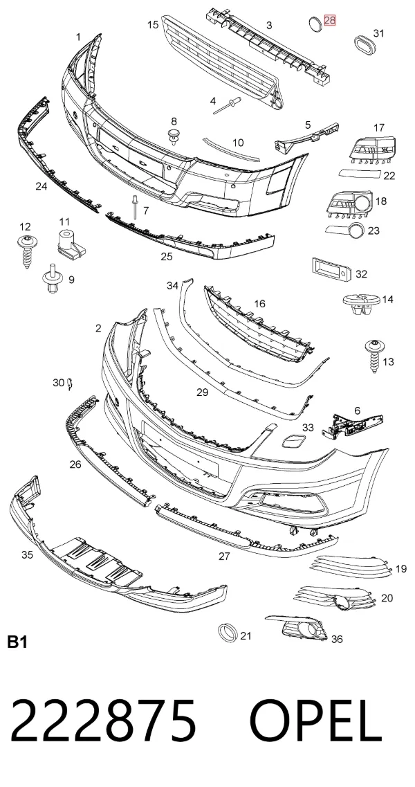 Заглушка буксировочного крюка 222875 Opel