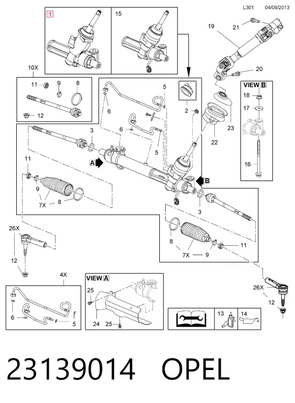 Рулевая рейка 23139014 Opel