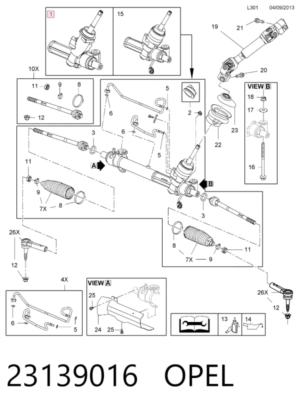 Рулевая рейка 23139016 Opel