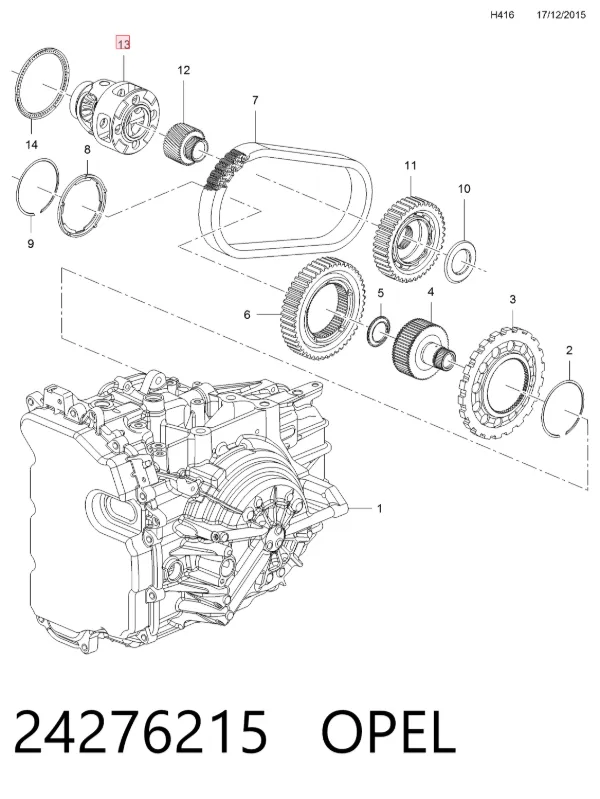 Корпус дифференциала переднего моста, сателитов 24276215 Opel