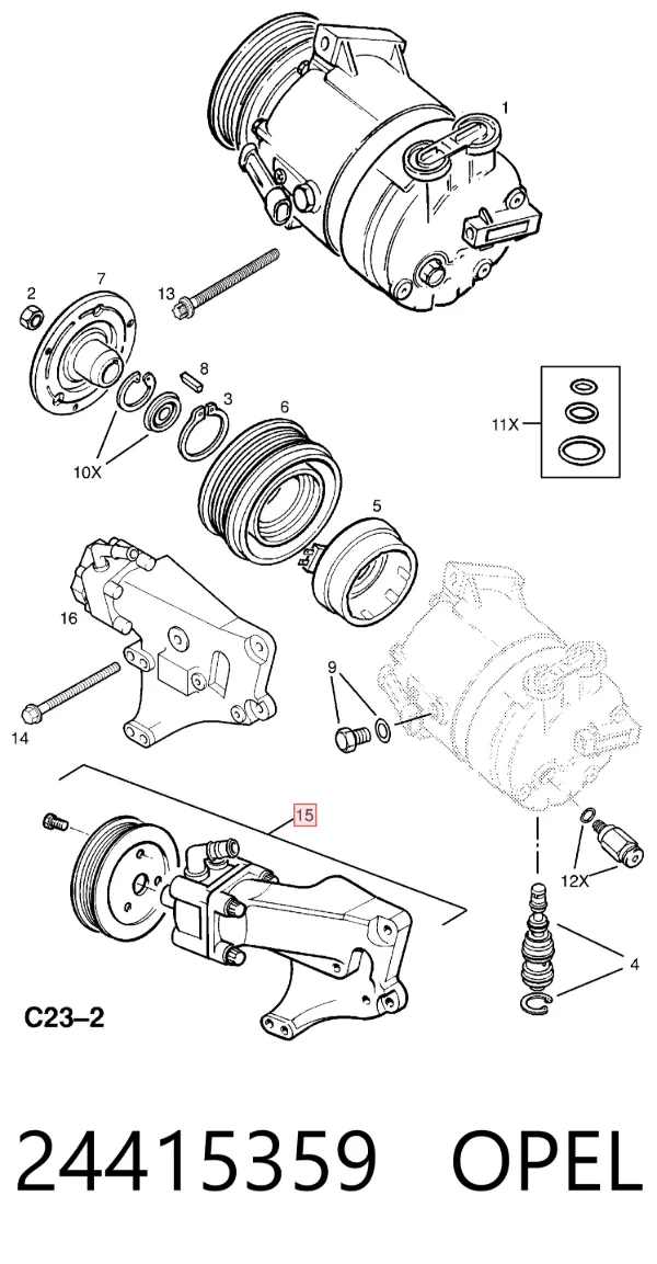 Насос ГУР 24415359 Opel