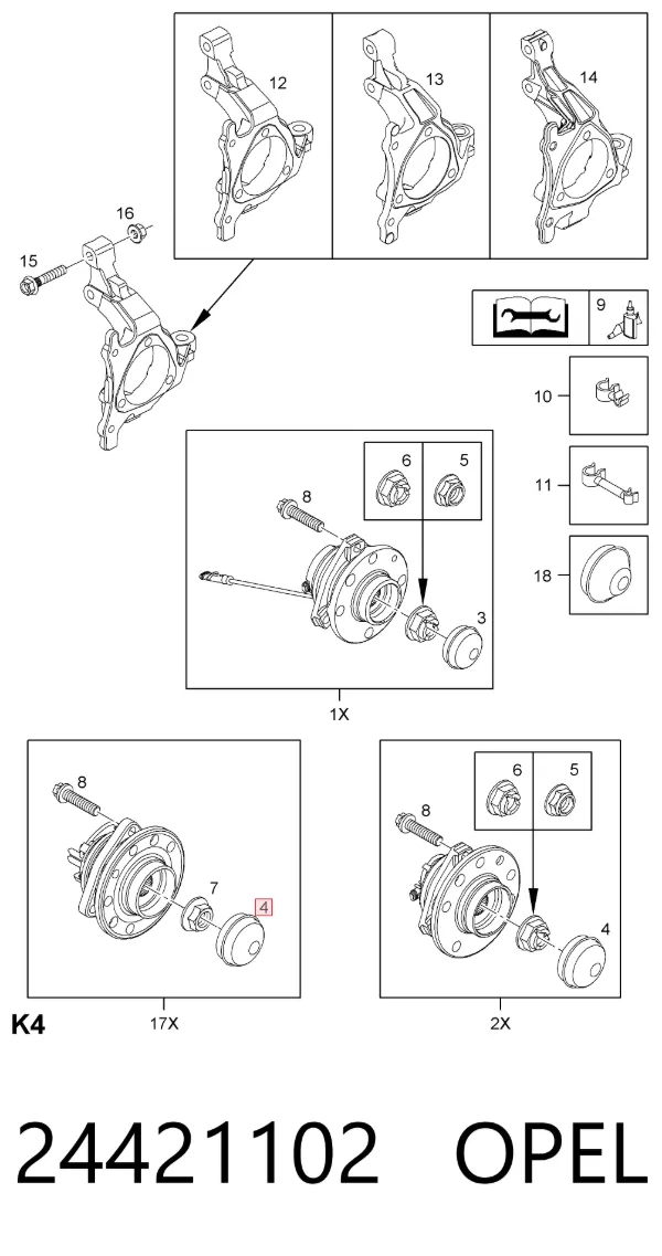 Заглушка ступицы 24421102 Opel