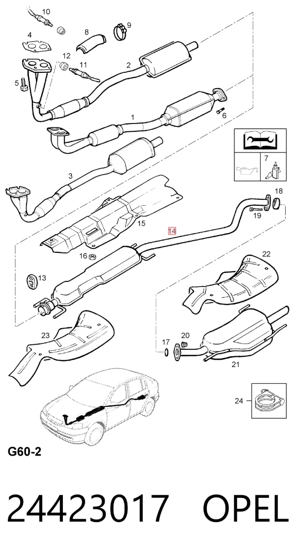 Центральная часть глушителя 24423017 Opel