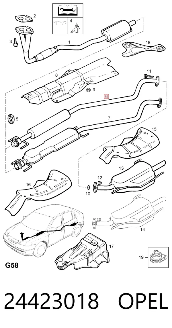 Глушитель задний 24423018 Opel