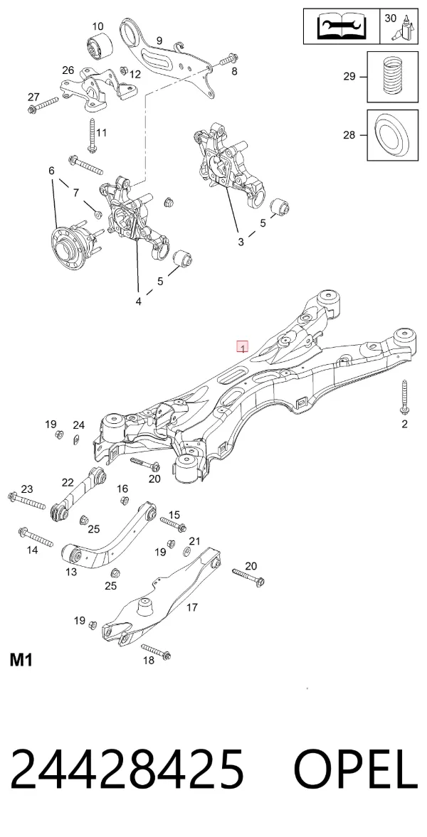 Подрамник задний 24428425 Opel